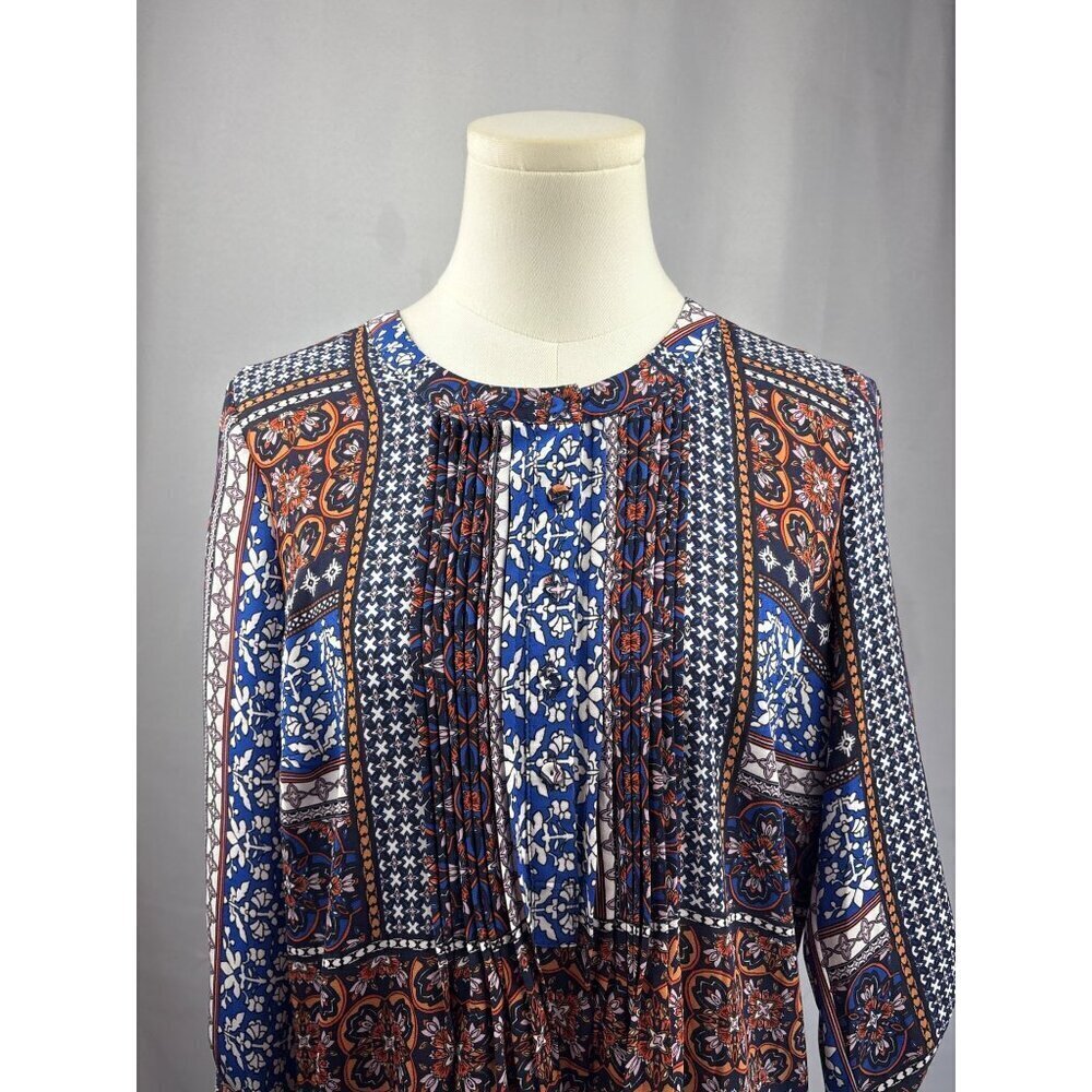 Daniel Rainn Womens Boho Patterned Blouse SP Multicolor Lightweight